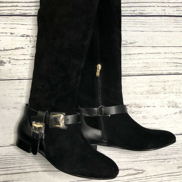 MARIO ROSSINI Black Leather Suede Riding Boots - Picture 1 of 10